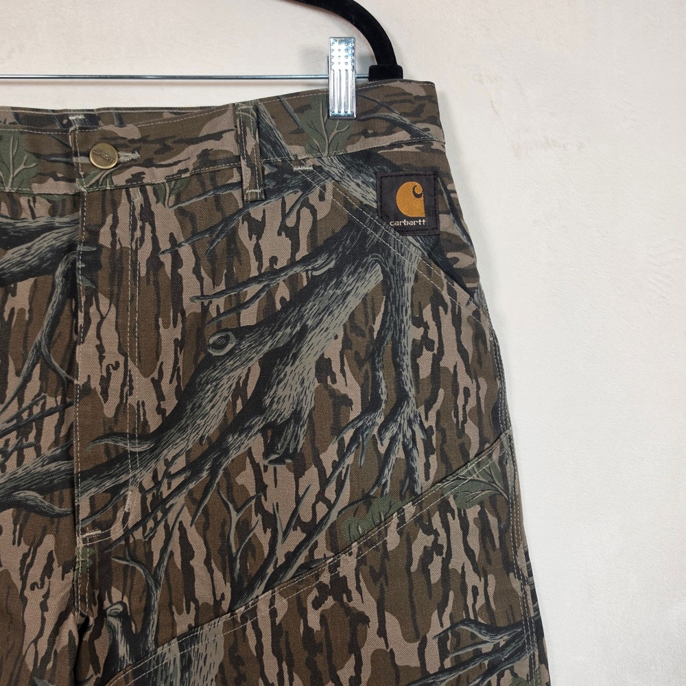 Vintage Carhartt Camo Pants Mens 38x32 Mossy Oak Bottomland USA Hunting RARE - Picture 3 of 16
